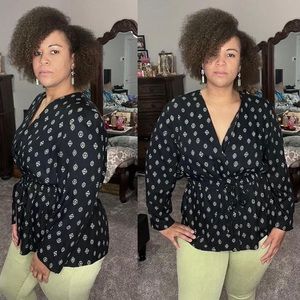 Vintage peplum style top- X-Large